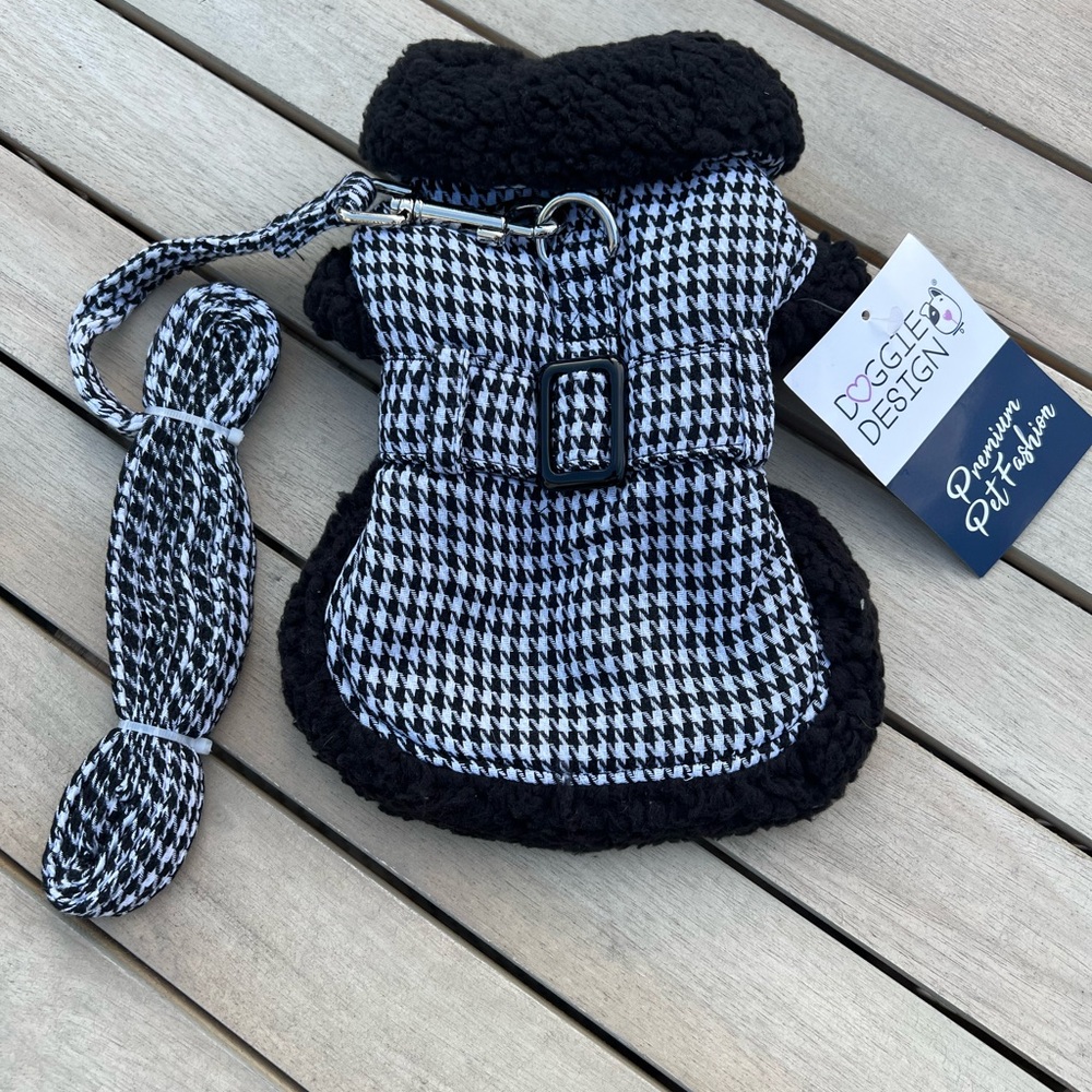 Classy, Cozy, Cute Dog Coat with Leash